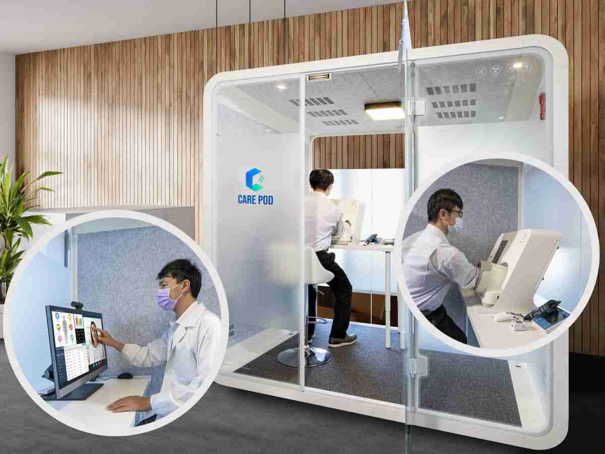 达擎于医疗科技展中展出＂远距诊疗舱＂，，以因应医疗数字化及社会高龄化趋势下、、、、复诊及慢性病患等族群对于远距看诊需求逐渐升高所推出的创新整合方案。。多功能合一、、高隐私性的远距诊疗舱可根据病患端与医师端的不同需求，，，提供弹性化及客制化功能，，，节省医生和病患的精力及时间